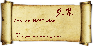 Janker Nándor névjegykártya