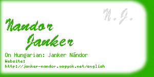 nandor janker business card